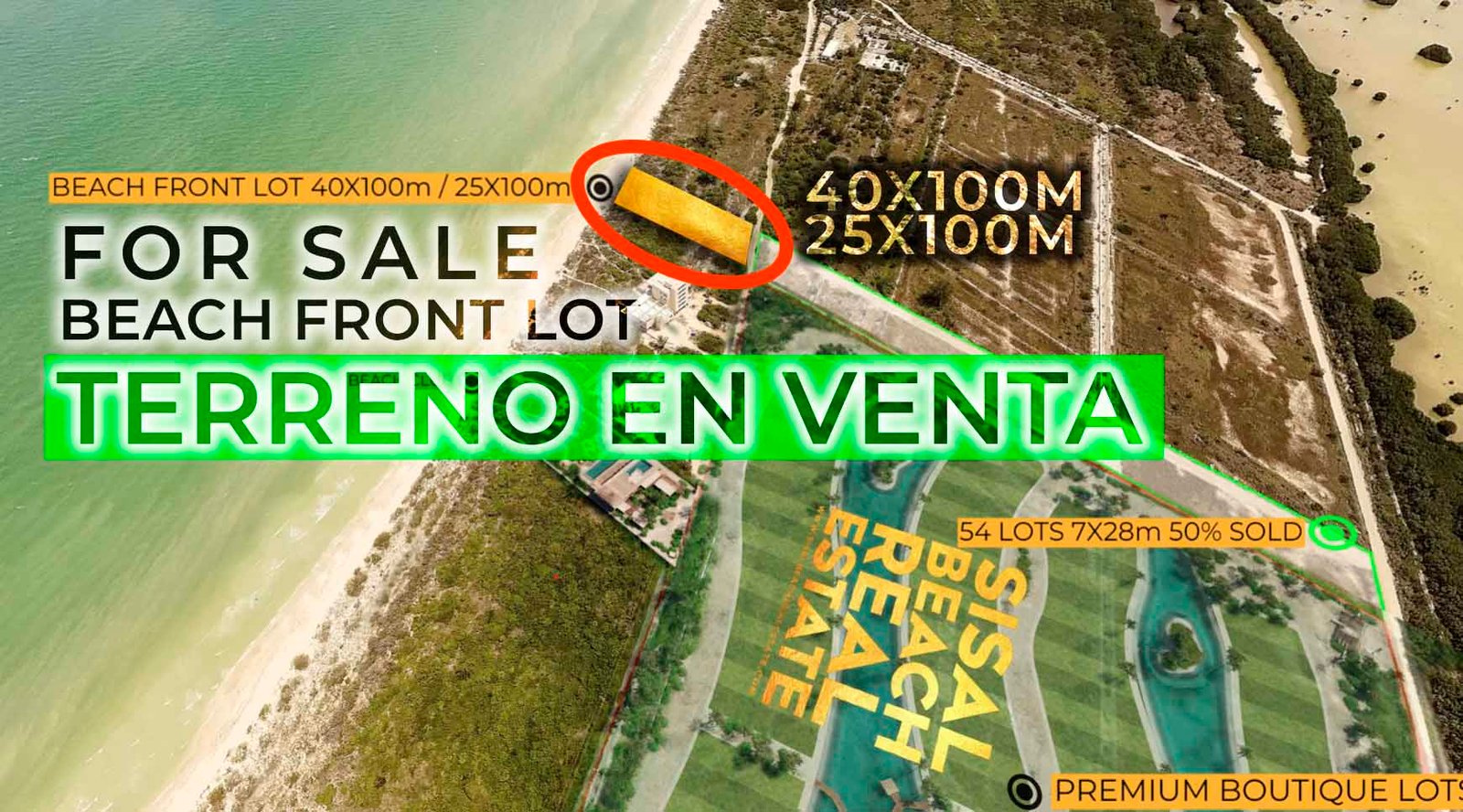 Terreno en venta — Zona Este de Sisal (Lado derecho del pueblo)